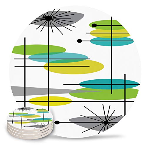 Mid Century Modern 44 Coasters, Set Of 4 Mid Decco