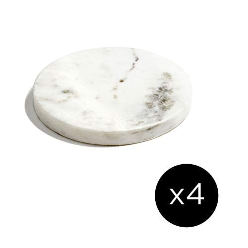 Real Marble Coasters, Set of 4 Mid Decco