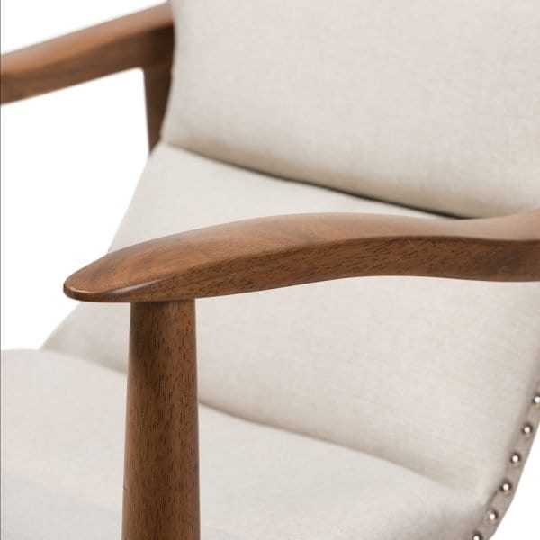 Contemporary Lounge Chair Beige Arms