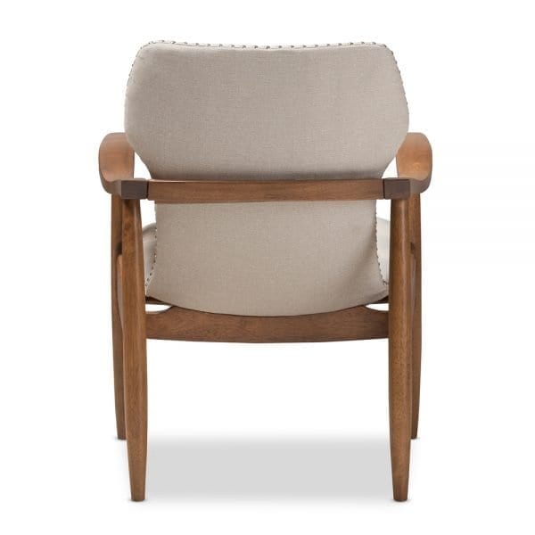 Contemporary Lounge Chair Beige Back