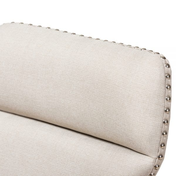 Contemporary Lounge Chair Beige Fabric