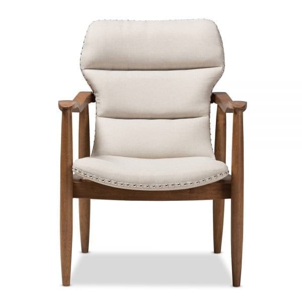 Contemporary Lounge Chair Beige Front