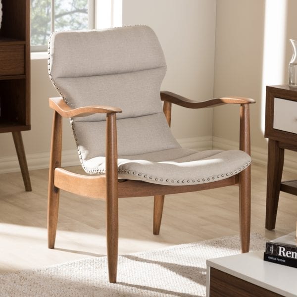 Contemporary Lounge Chair Beige Lifestyle Image