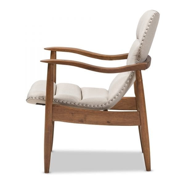 Contemporary Lounge Chair Beige Side