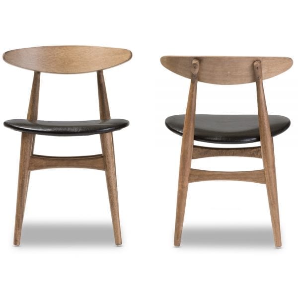 Edna Danish Modern Dining Chairs Front and Back