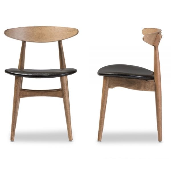 Edna Danish Modern Dining Chairs Front and Side
