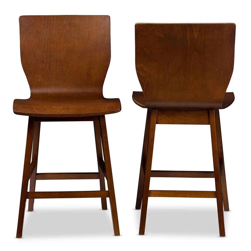 Elsa Bent Wood Counter Stools Front and Back Elsa Bent Wood Counter Stools Front and Back