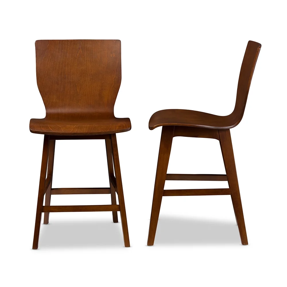 Elsa Bent Wood Counter Stools Front and Side Elsa Bent Wood Counter Stools Front and Side