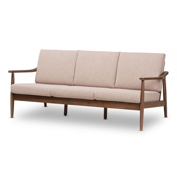 Venza Danish Modern Sofa Brown Angle