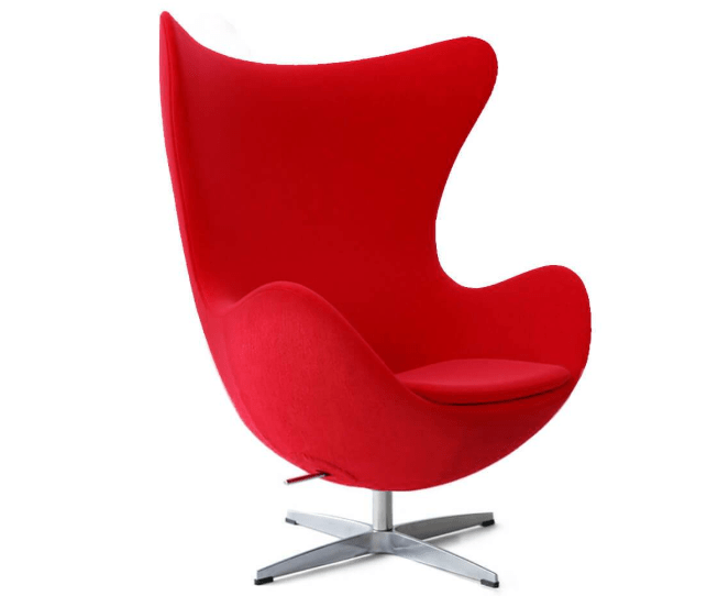 Arne Jacobsen's Egg Chair in Red Wool