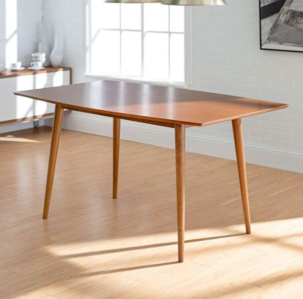 WE Furniture 60" Mid-Century Wood Dining Table - Acorn