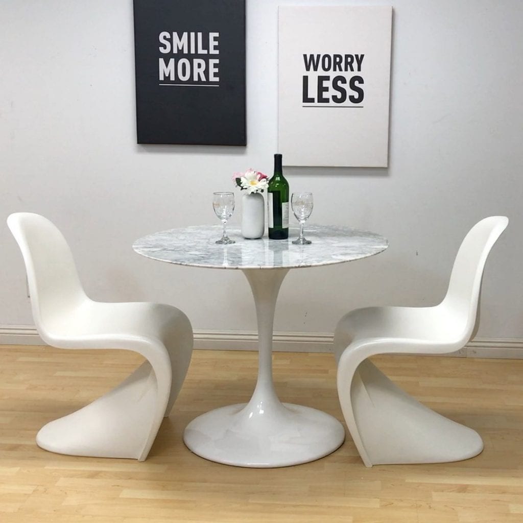 Mod Made Mid Century Modern Molded Plastic S-Shape Chair Dining Chair, White