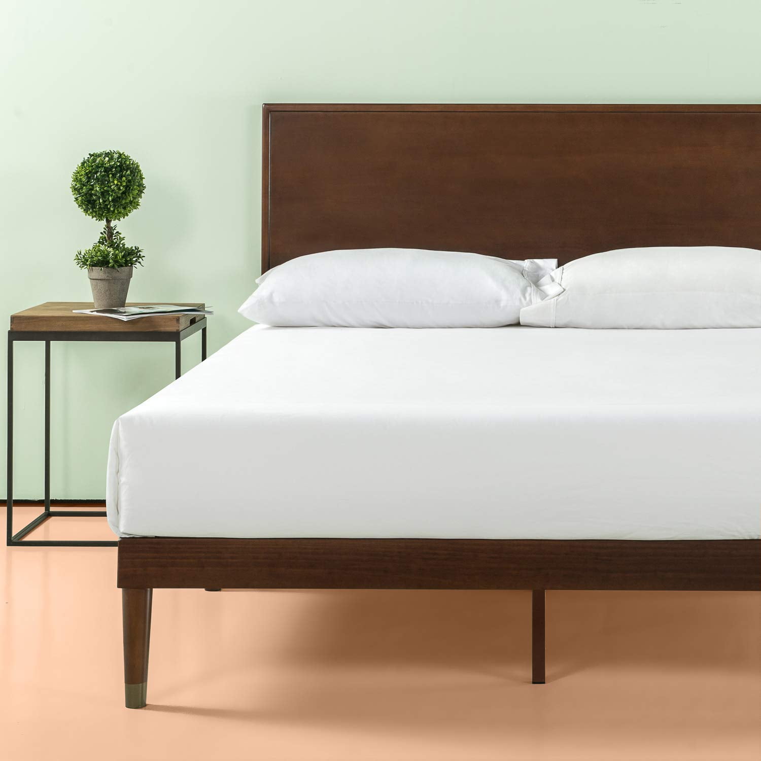 Zinus Deluxe Mid Century Modern Wood, Zinus Deluxe Bed Frame