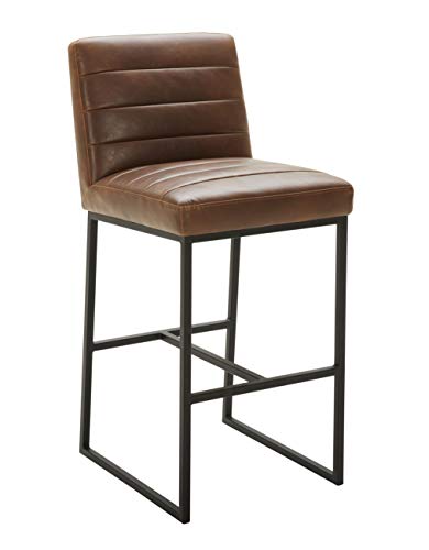 Rivet Decatur Modern Faux Leather Bar, Modern Leather Counter Stools