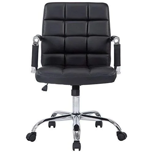 Manchester Mid-Century Modern Office Chair, Vegan Leather