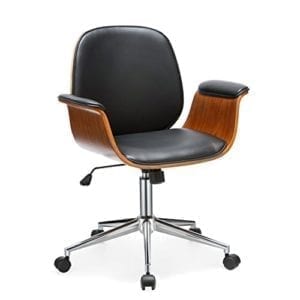 Selma Office Chair With Curved Wooden Armrests