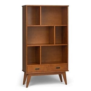 Details about   Modway Transmit Mid-Century Offset Cube Wood Bookcase in Walnut 