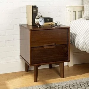 Walker Edison Grooved Handle Wood Nightstand