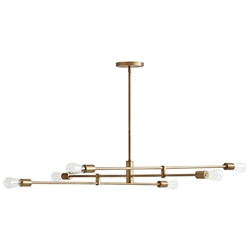 Rivet Mid-Century Modern Metal Rod Chandelier