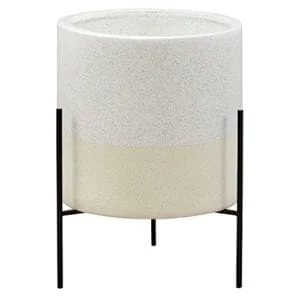 Rivet Mid-Century Ceramic Planter with Stand