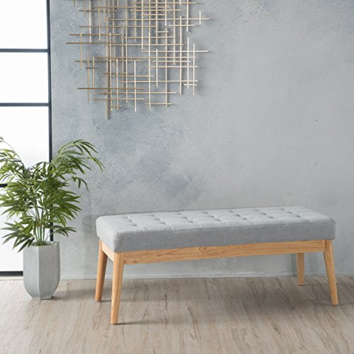 Christopher Knight Living Anglo Light Grey Fabric Bench