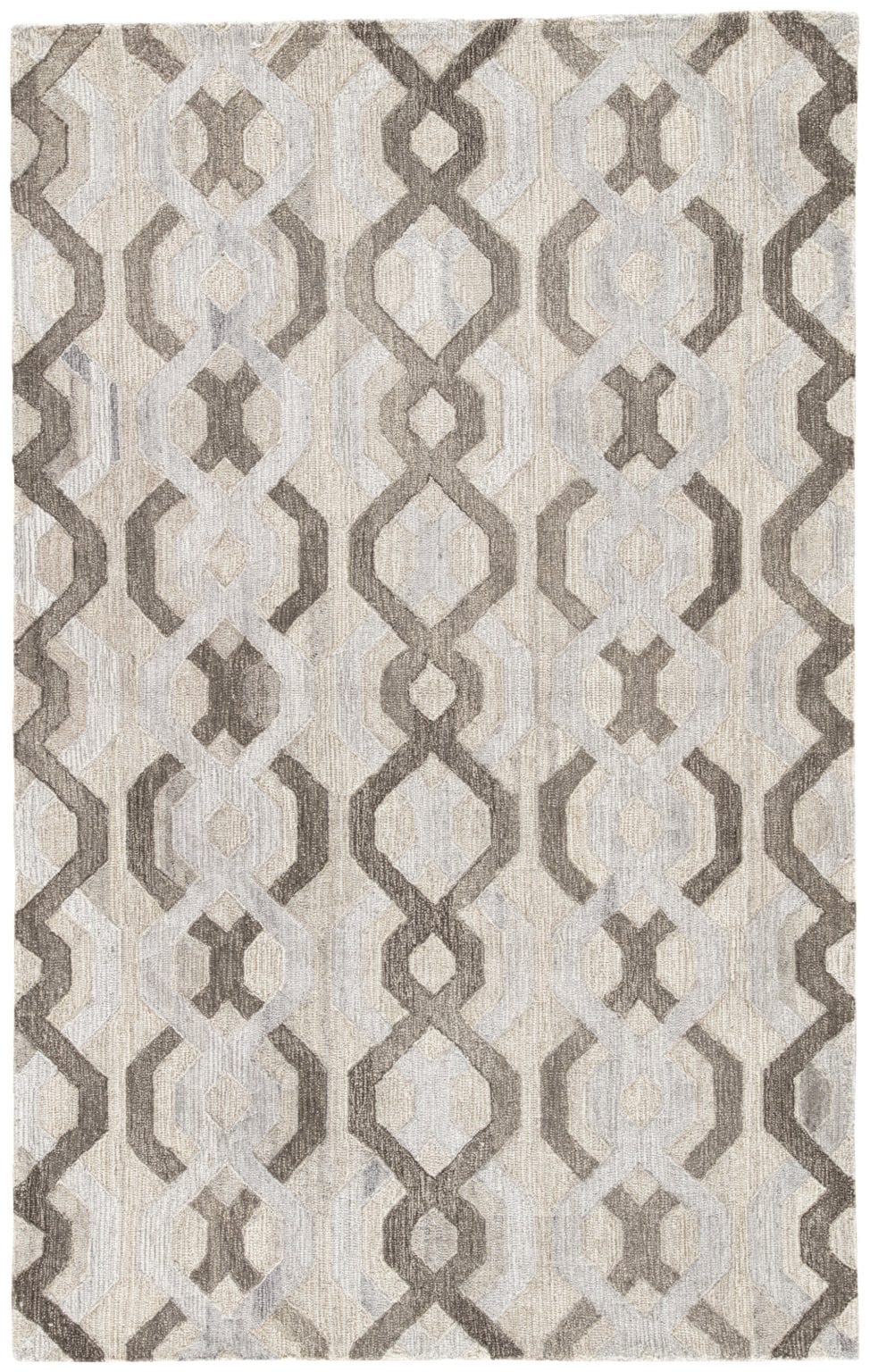 Fairfield Handmade Trellis Brown & Gray Area Rug Mid Decco