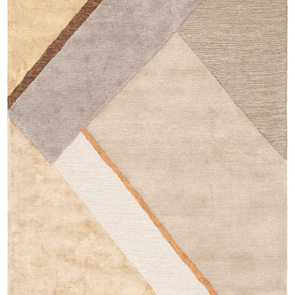Apex Handmade Geometric Light Gray & Multicolor Area Rug - Mid Decco