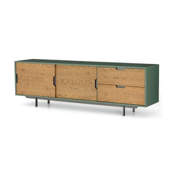 Tucker Large Media Console in Sage Lacquer
