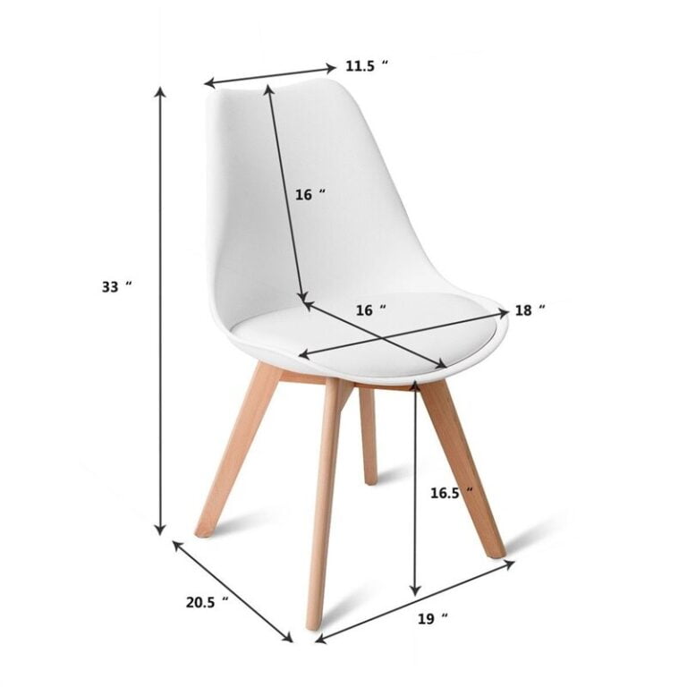 High Quality Set of 4 White Mid Century Modern Armless Dining Chairs
